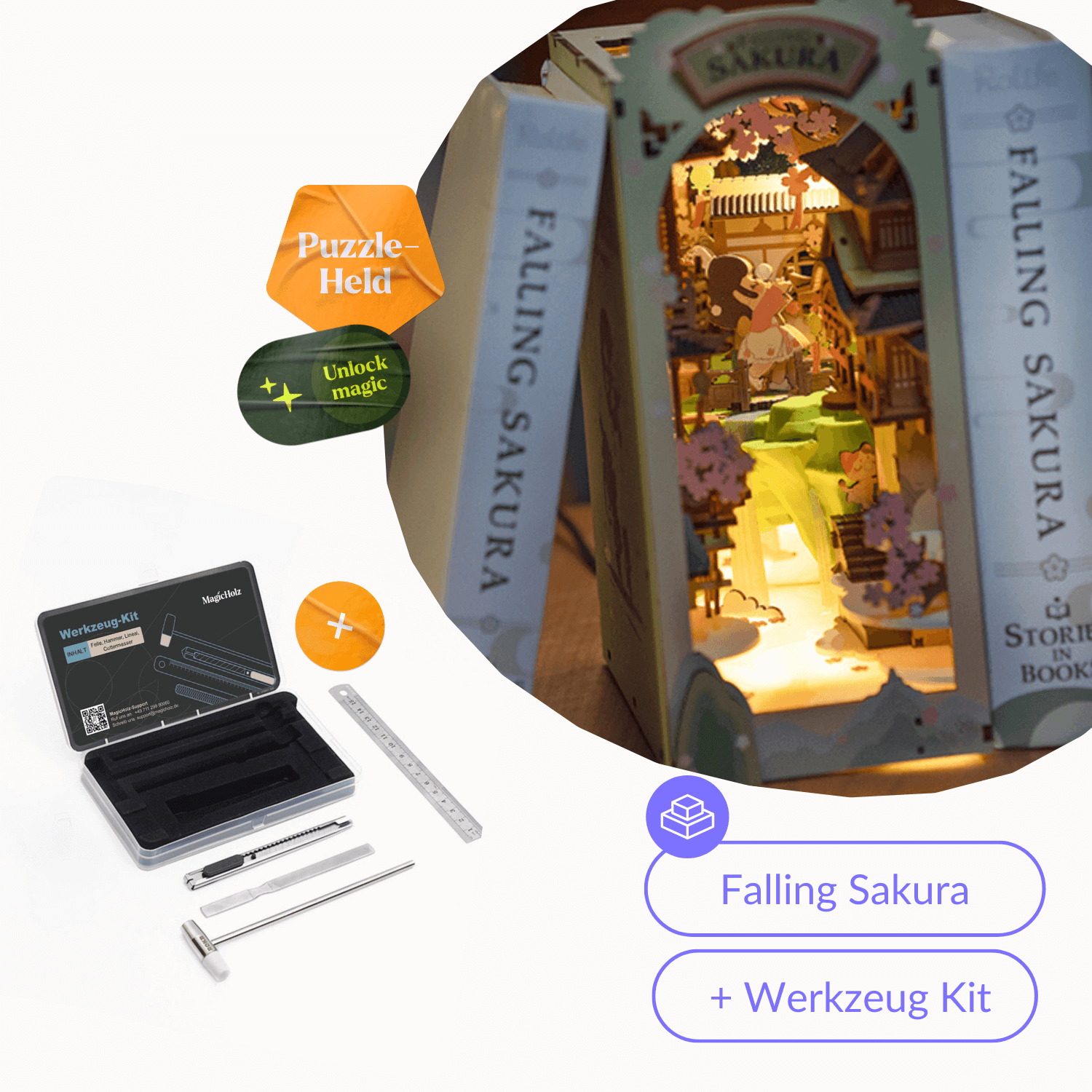Falling Sakura | Diorama | Rolife Diorama Robotime Starter Kit | Book Nook + Werkzeug