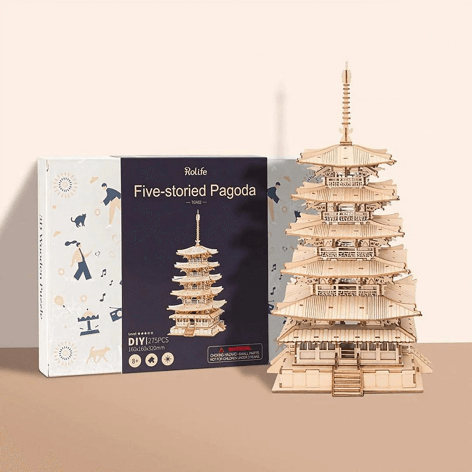 Five-storied Pagoda-Mechanical Wooden Puzzle-Robotime--