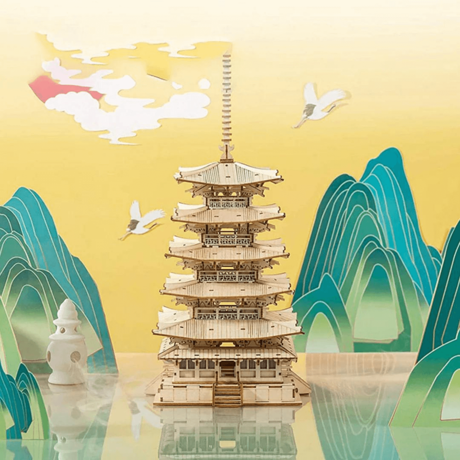 Five-storied Pagoda-Mechanical Wooden Puzzle-Robotime--