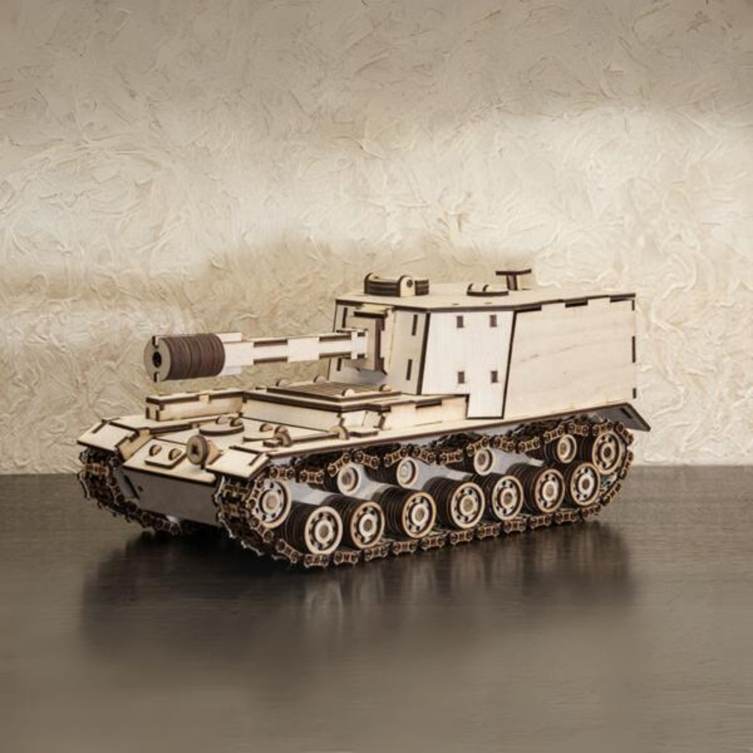 TANK SAU-212 | Panzer-Mechanisches Holzpuzzle-Eco-Wood-Art--