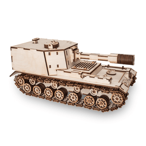 TANK SAU-212 | Panzer-Mechanisches Holzpuzzle-Eco-Wood-Art--