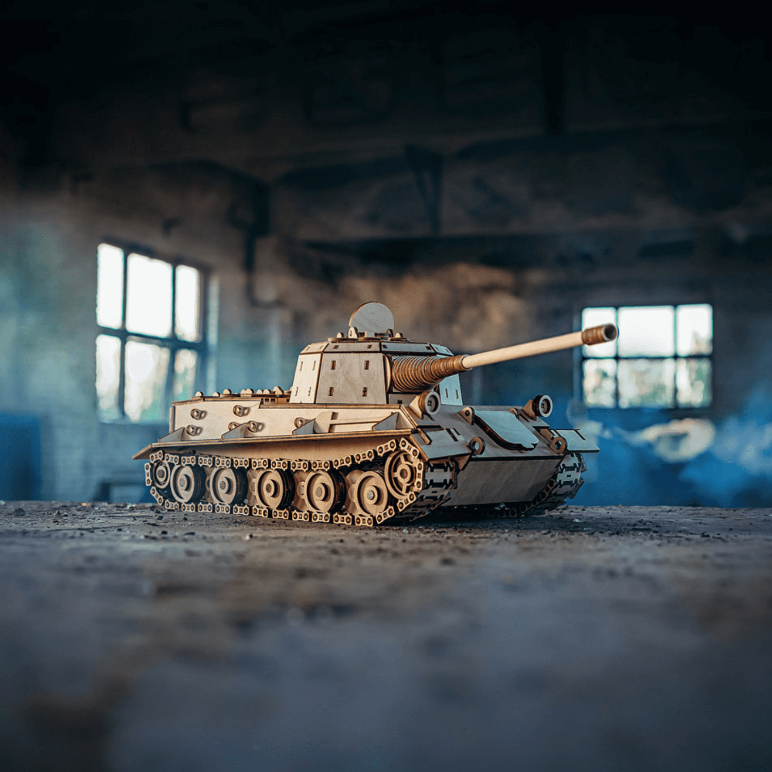 Tank Lowe | Panzer-Mechanisches Holzpuzzle-Eco-Wood-Art--