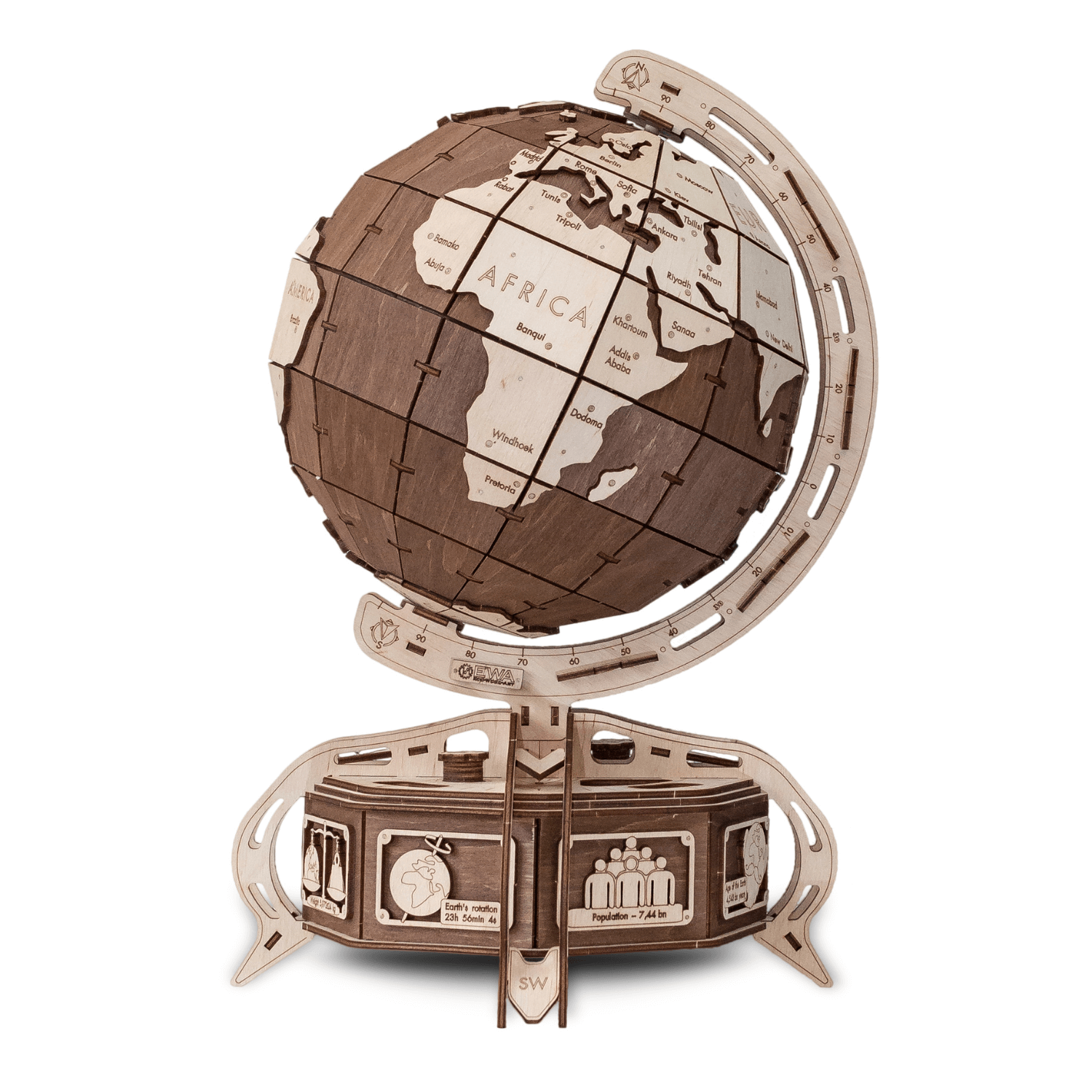 The Globe | Le globe-puzzle mécanique en bois-Eco-Wood-Art--