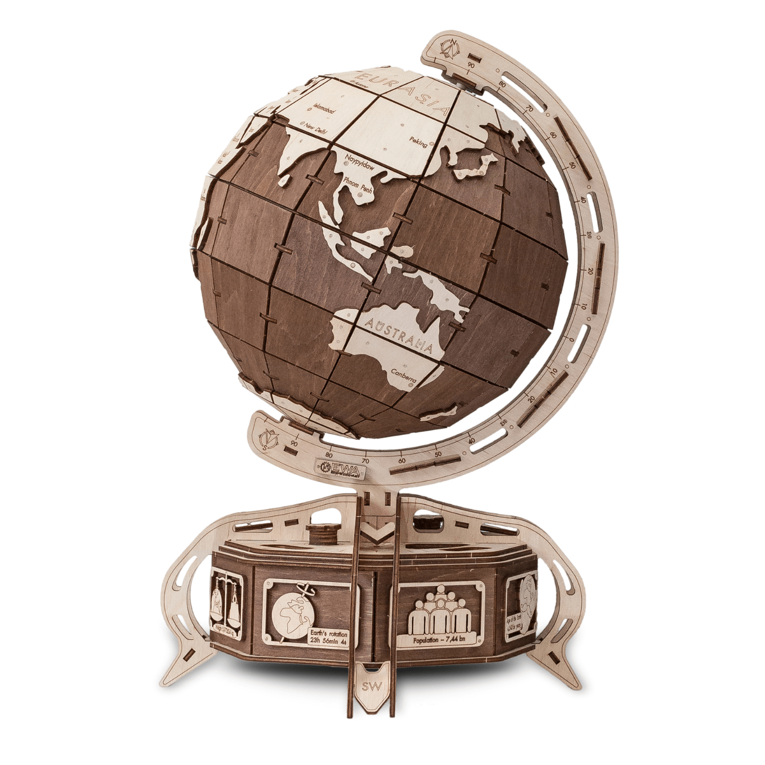 The Globe | Der Globus-Mechanisches Holzpuzzle-Eco-Wood-Art--