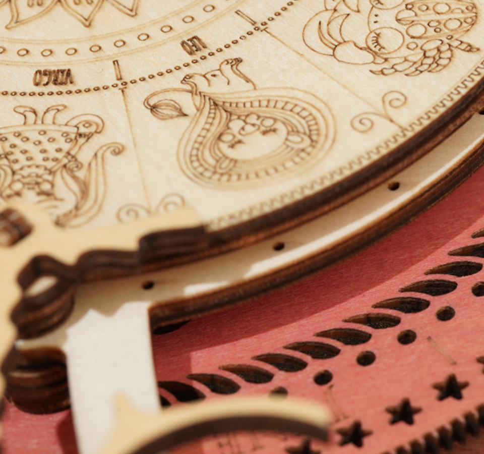 Time Machines Calendar Mechanical Wooden Puzzle Robotime--