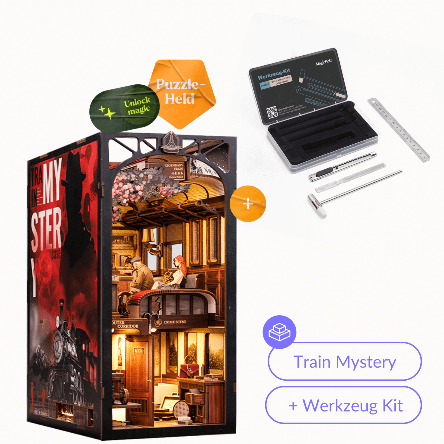 Train Mystery | Book Nook Diorama Cutebee Starter Kit | Book Nook + Werkzeug