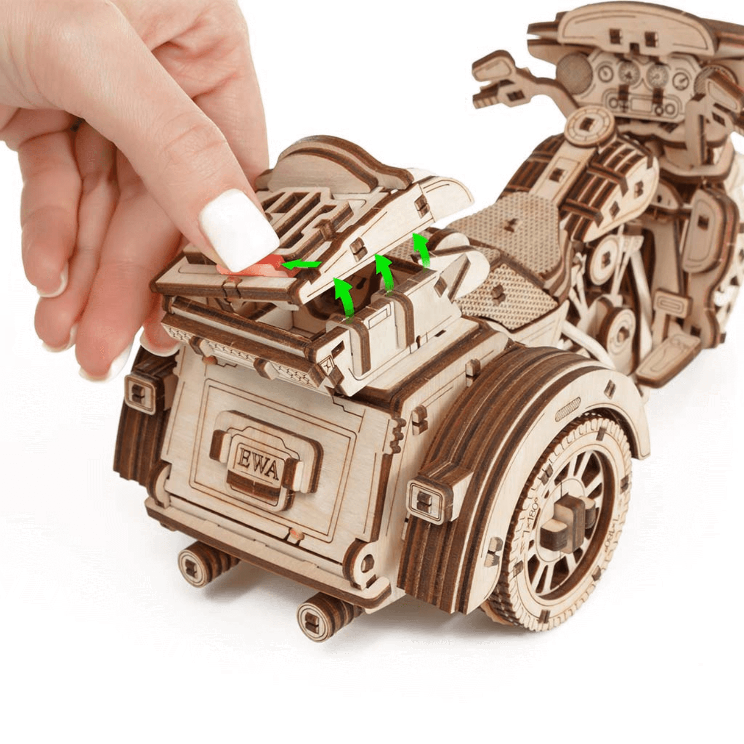 Trike Mechanical Wooden Puzzle Eco Wood Art--