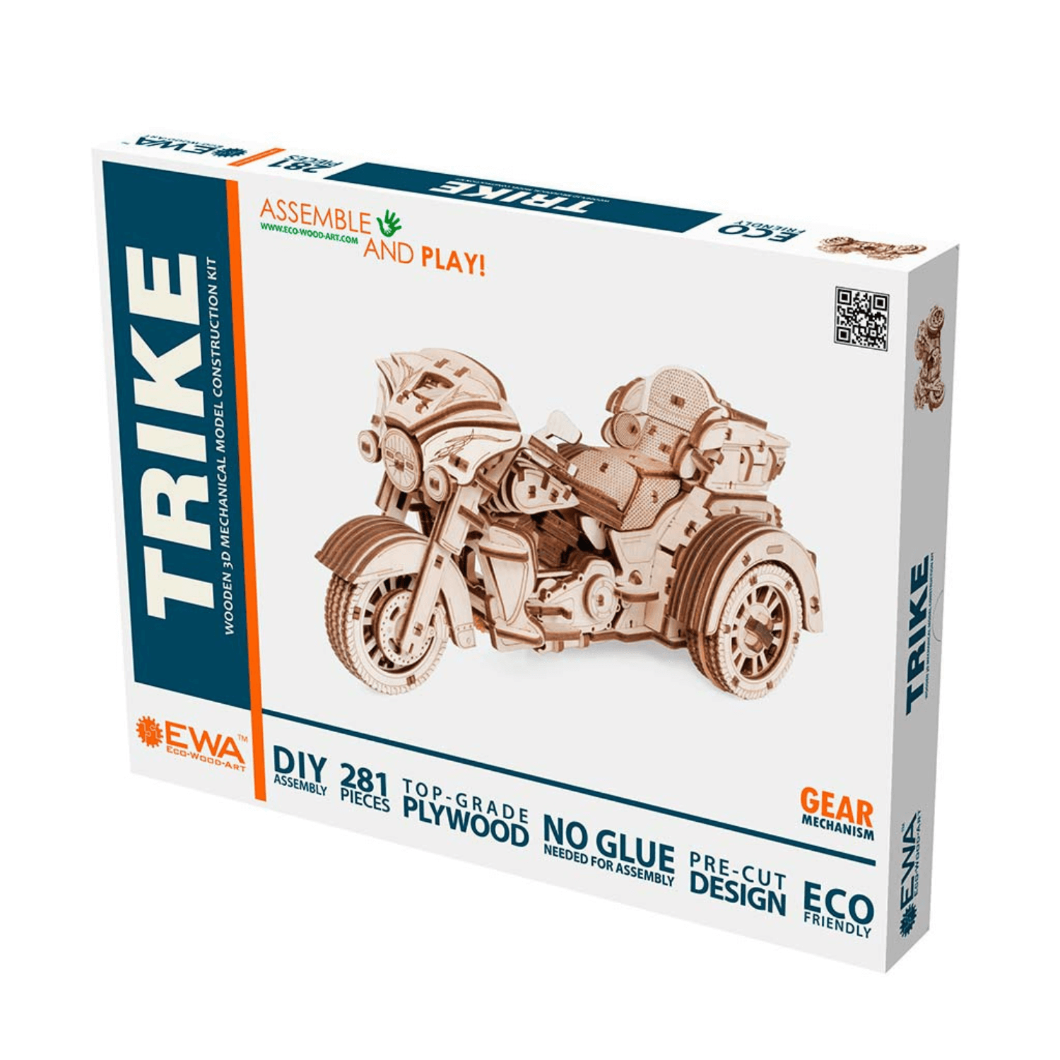 Trike-Puzzle mécanique en bois-Eco-Wood-Art--