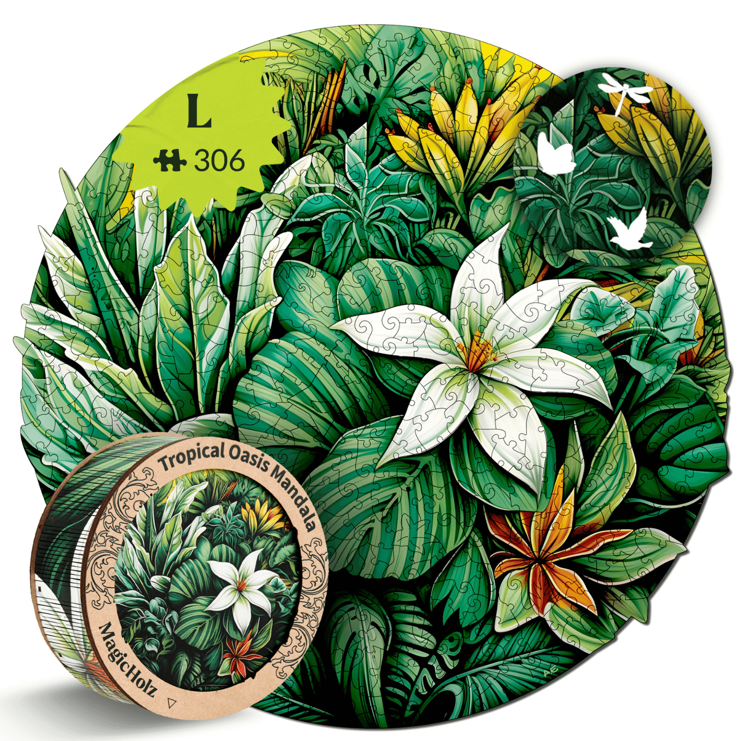 Tropical Oasis | Mandala wooden puzzle-MagicHolz-TropicalOasisL-0098925395936