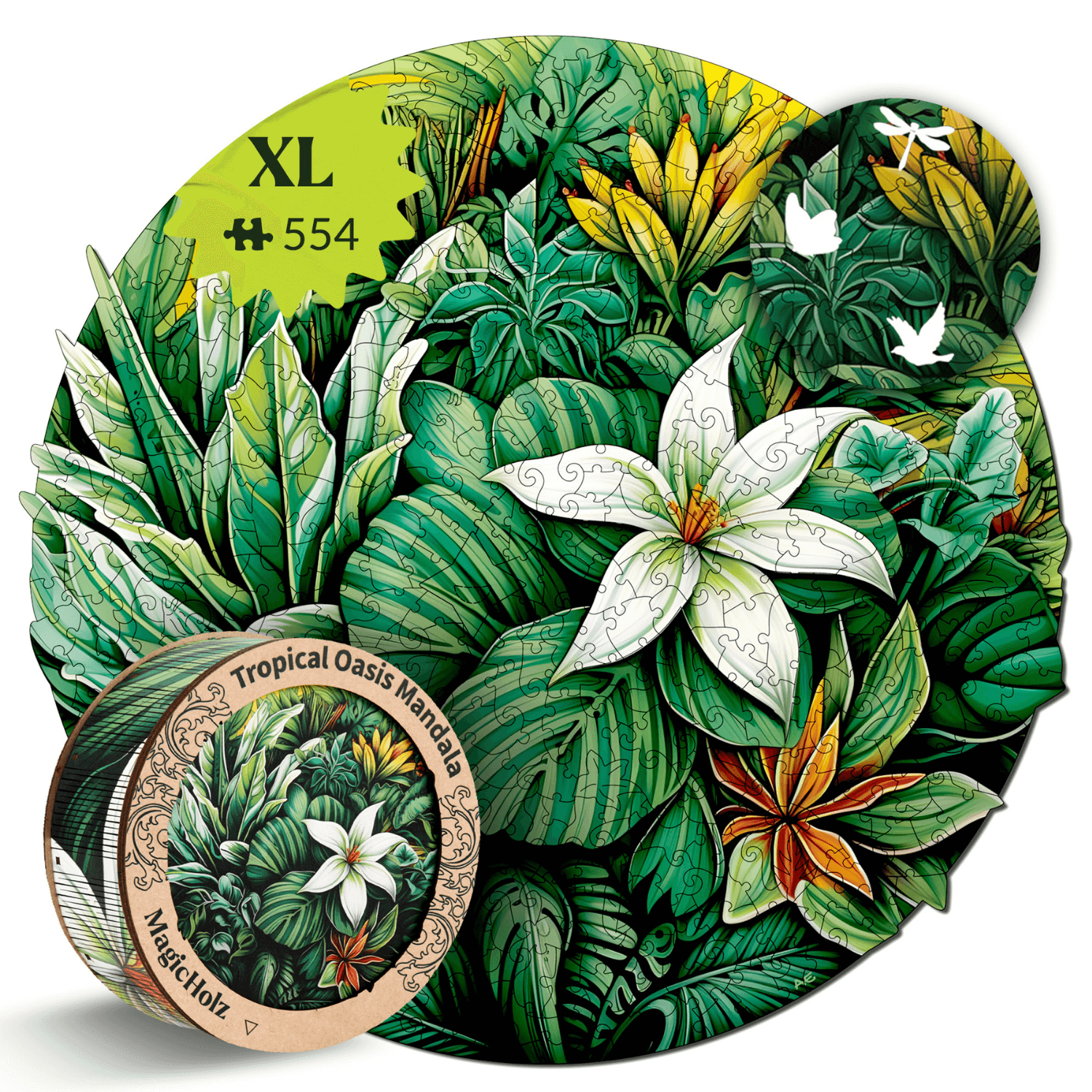 Tropical Oasis | Mandala wooden puzzle-MagicHolz-TropicalOasisXL-98925395943