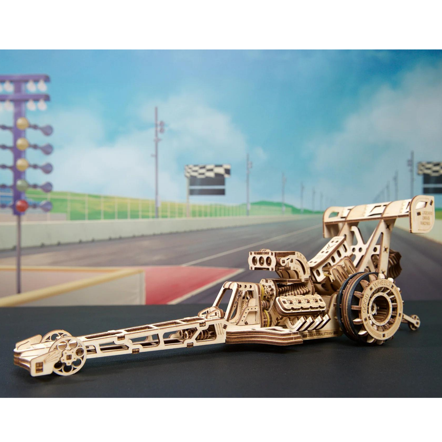 Dragster - Racing Car-Mechanical Wooden Puzzle-Ugears--