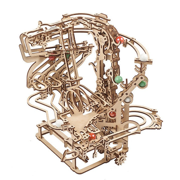Step Railway + Step Winch Mechanical Wooden Puzzle Ugears--