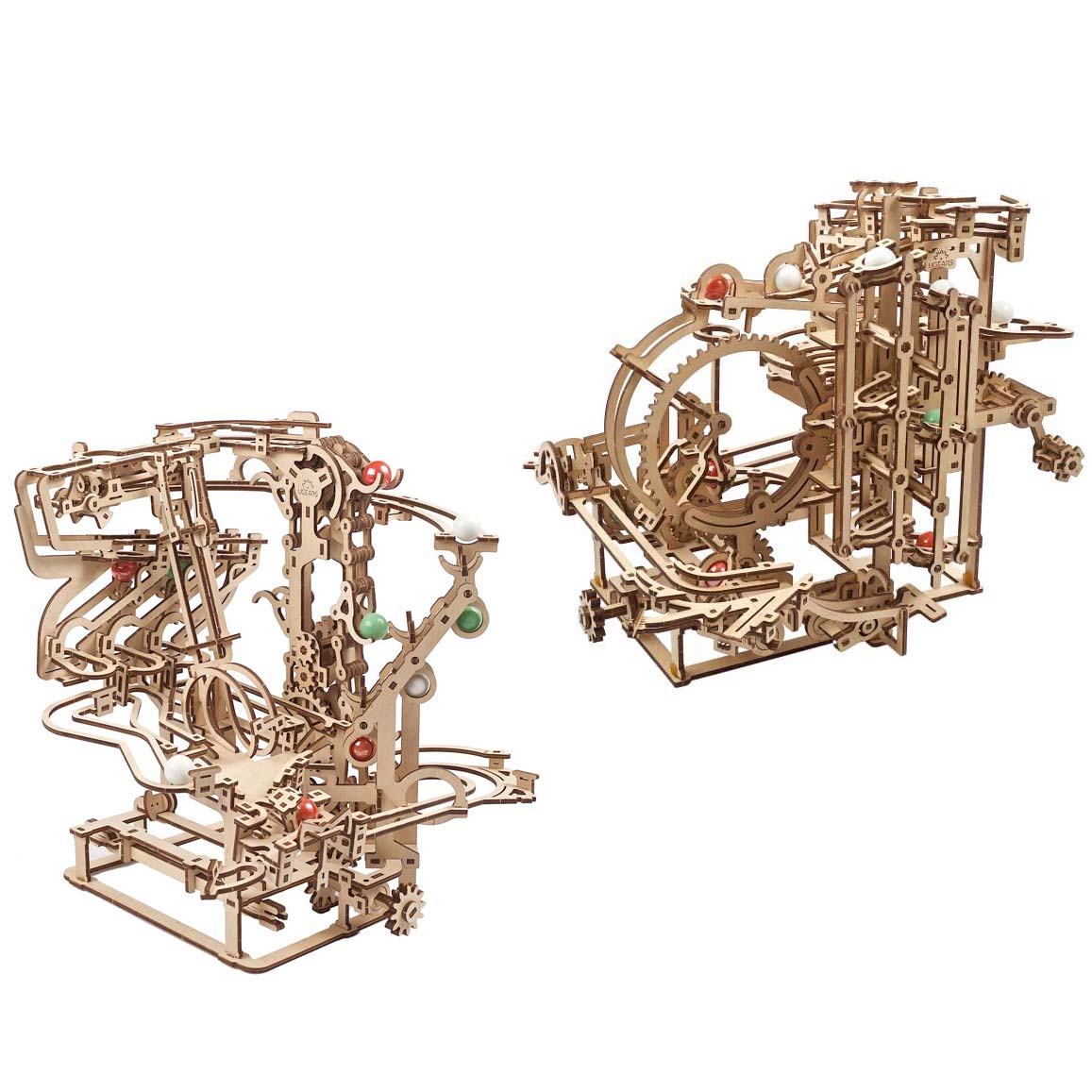 Step Railway + Step Winch Mechanical Wooden Puzzle Ugears--