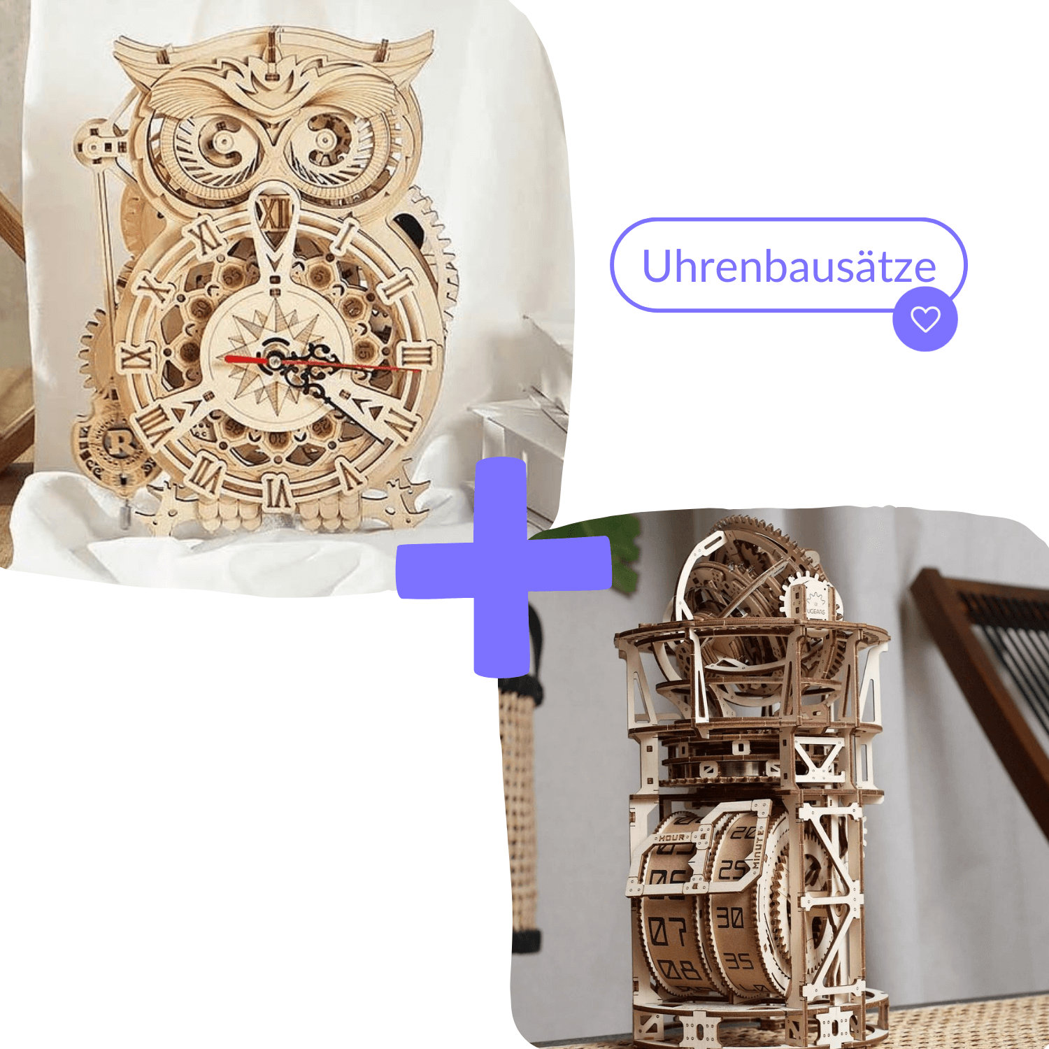 Meilleures ventes Bundle : Horloges en kit-Puzzle mécanique en bois-Robotime--