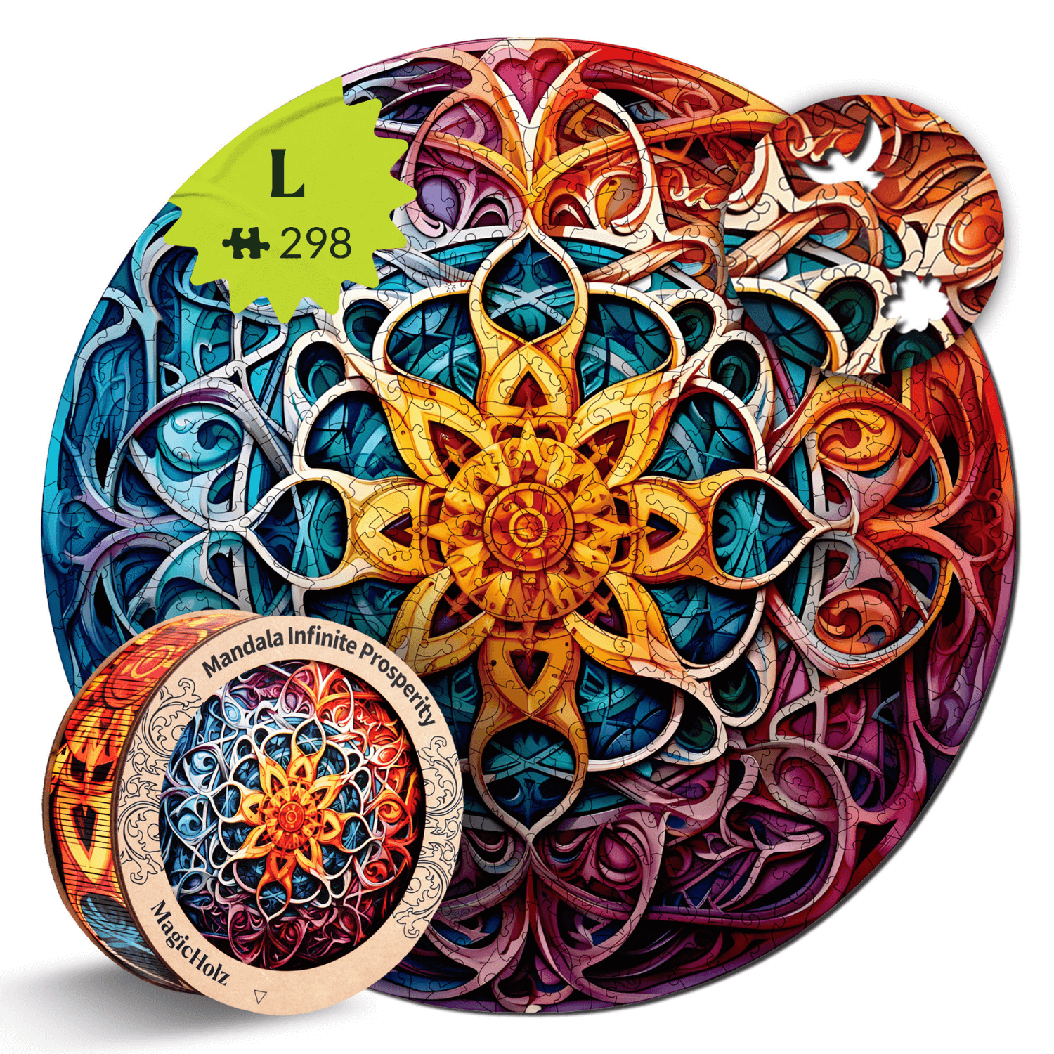 Infinite Wealth | Mandala Wooden Puzzle-MagicHolz-InfiniteProsperityL-0098925395578