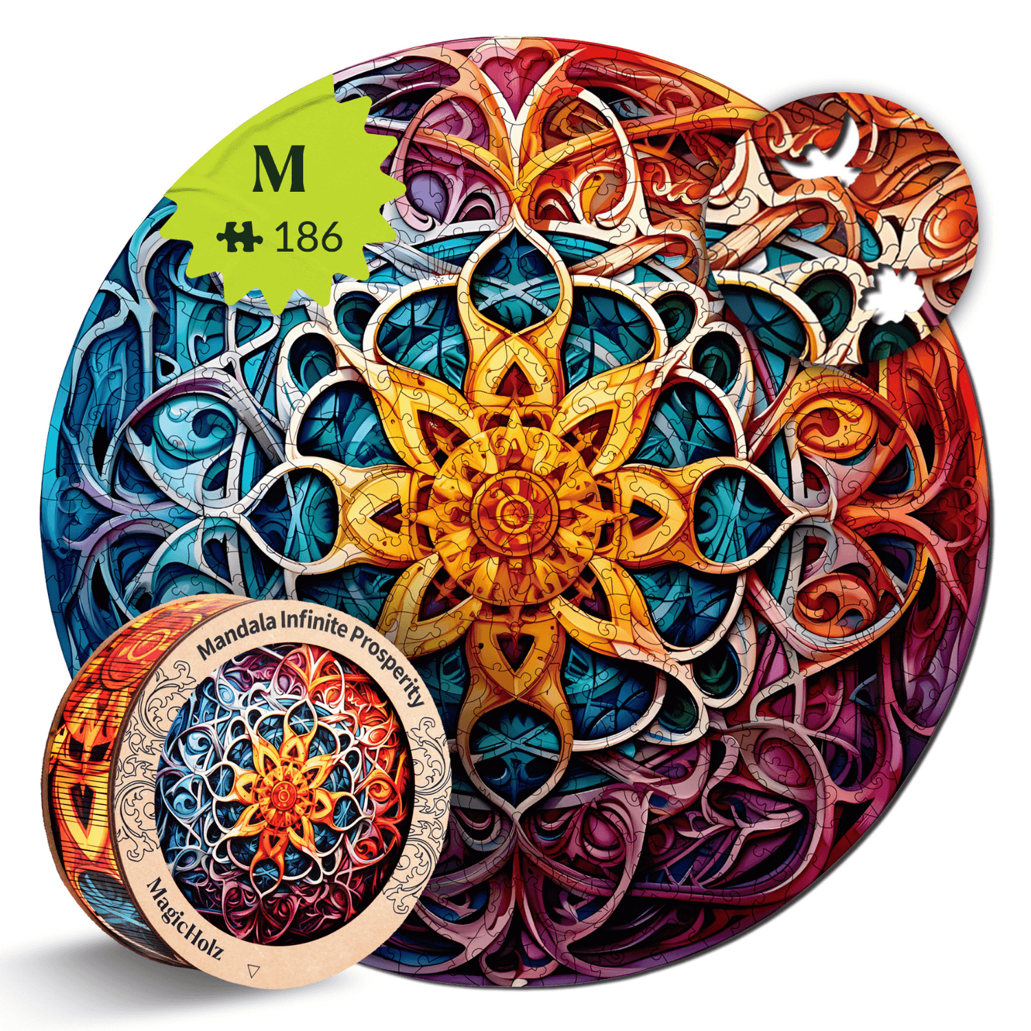 Unendlicher Reichtum | Mandala-Holzpuzzle-MagicHolz-InfiniteProsperityM-98925395561