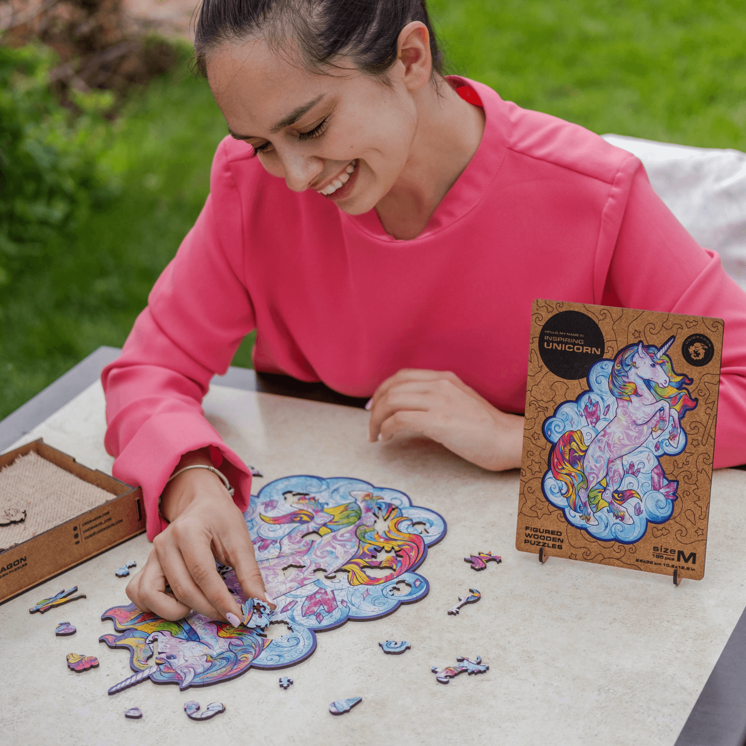 Inspirational unicorn wooden puzzle unidragon--