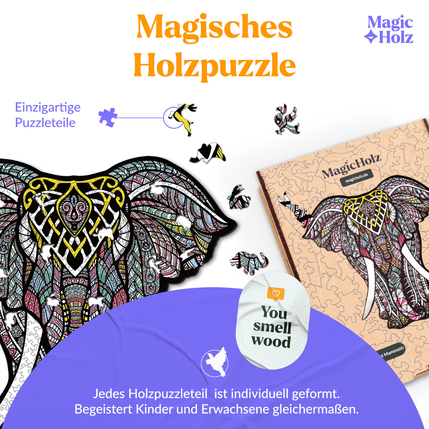 Urzeitliches Mammut-Holzpuzzle-MagicHolz--