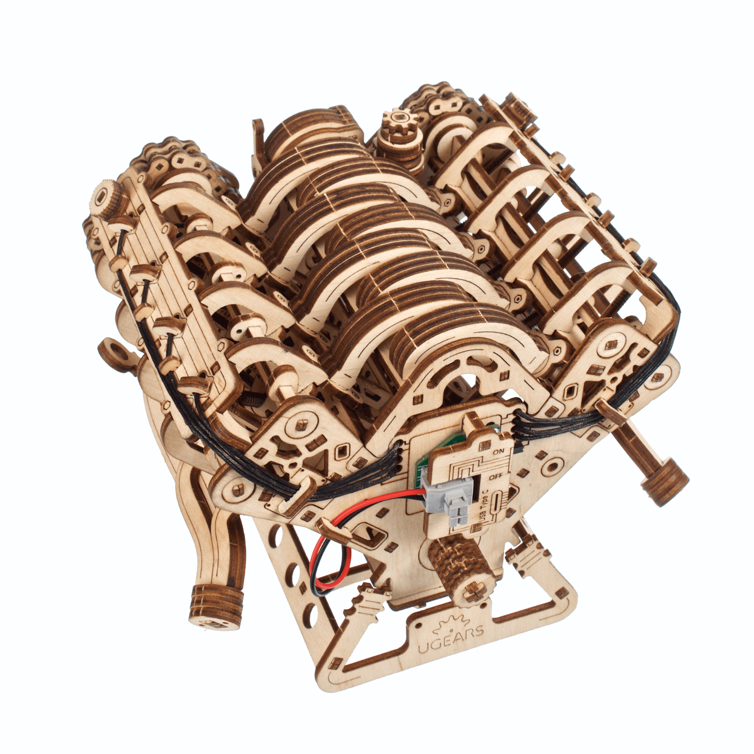 V8 engine | scale 1:6-Mechanical wooden puzzle Ugears--