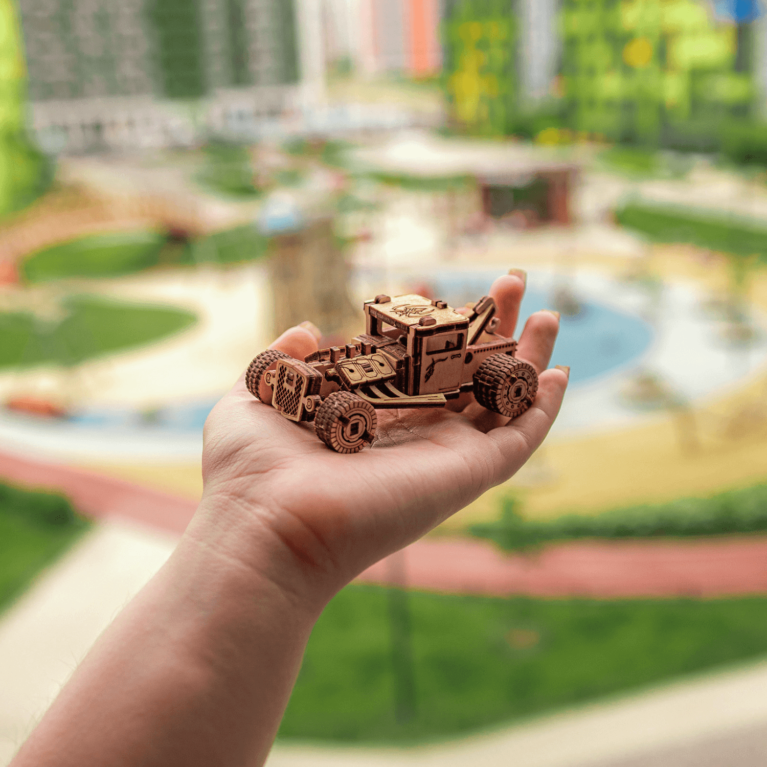 Action Vehicle Set-Mechanical Wooden Puzzle-Eco-Wood-Art--