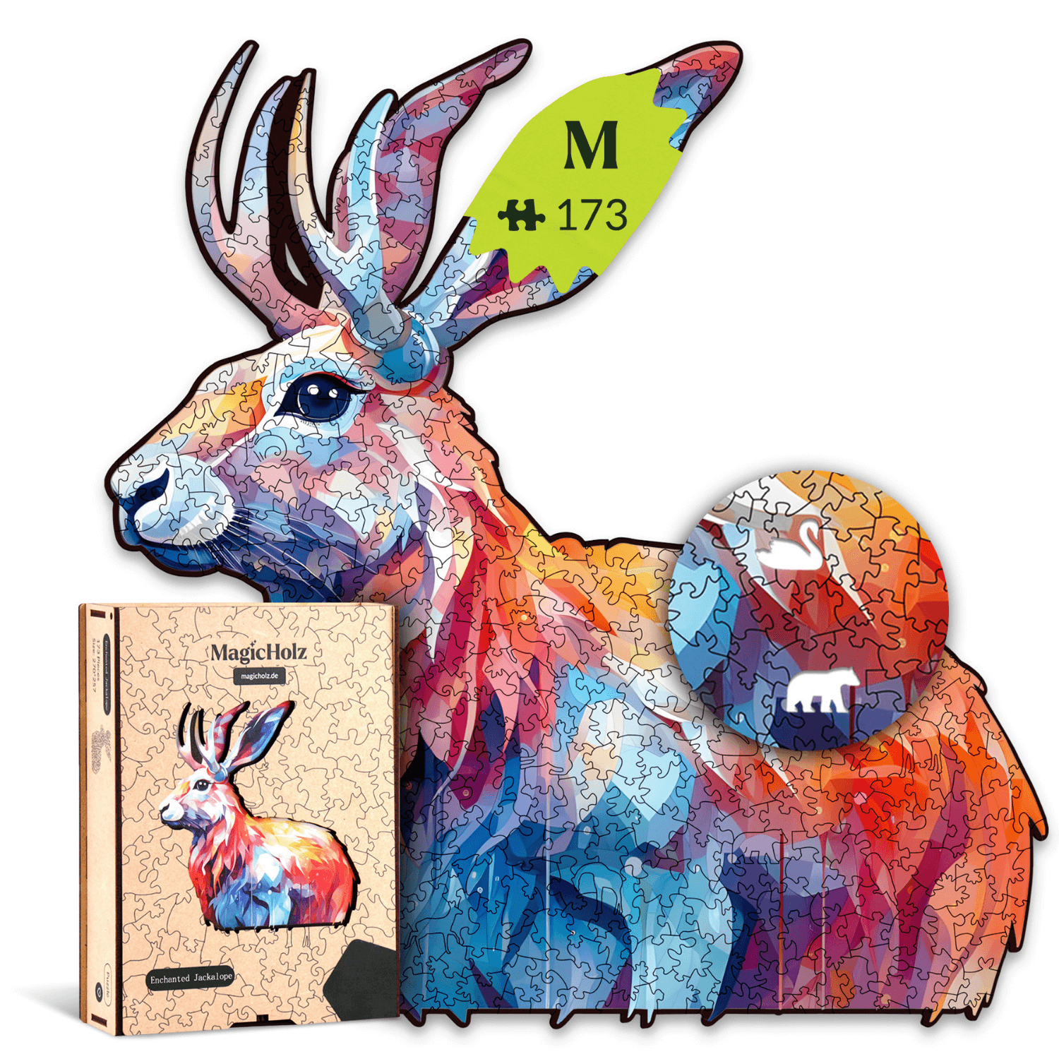 Enchanted Jackalope | Hare wooden puzzle-MagicHolz-JackalopeM-98925395806