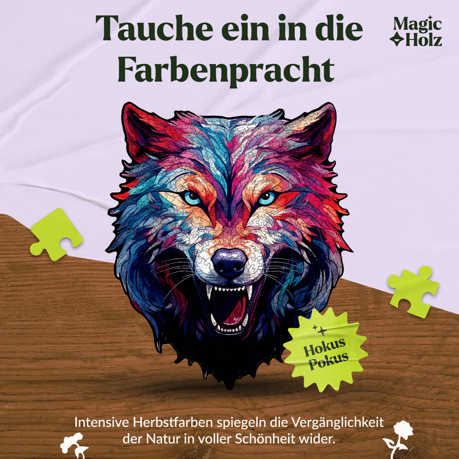 Wächter des Rudels | Wolf-Holzpuzzle-MagicHolz--