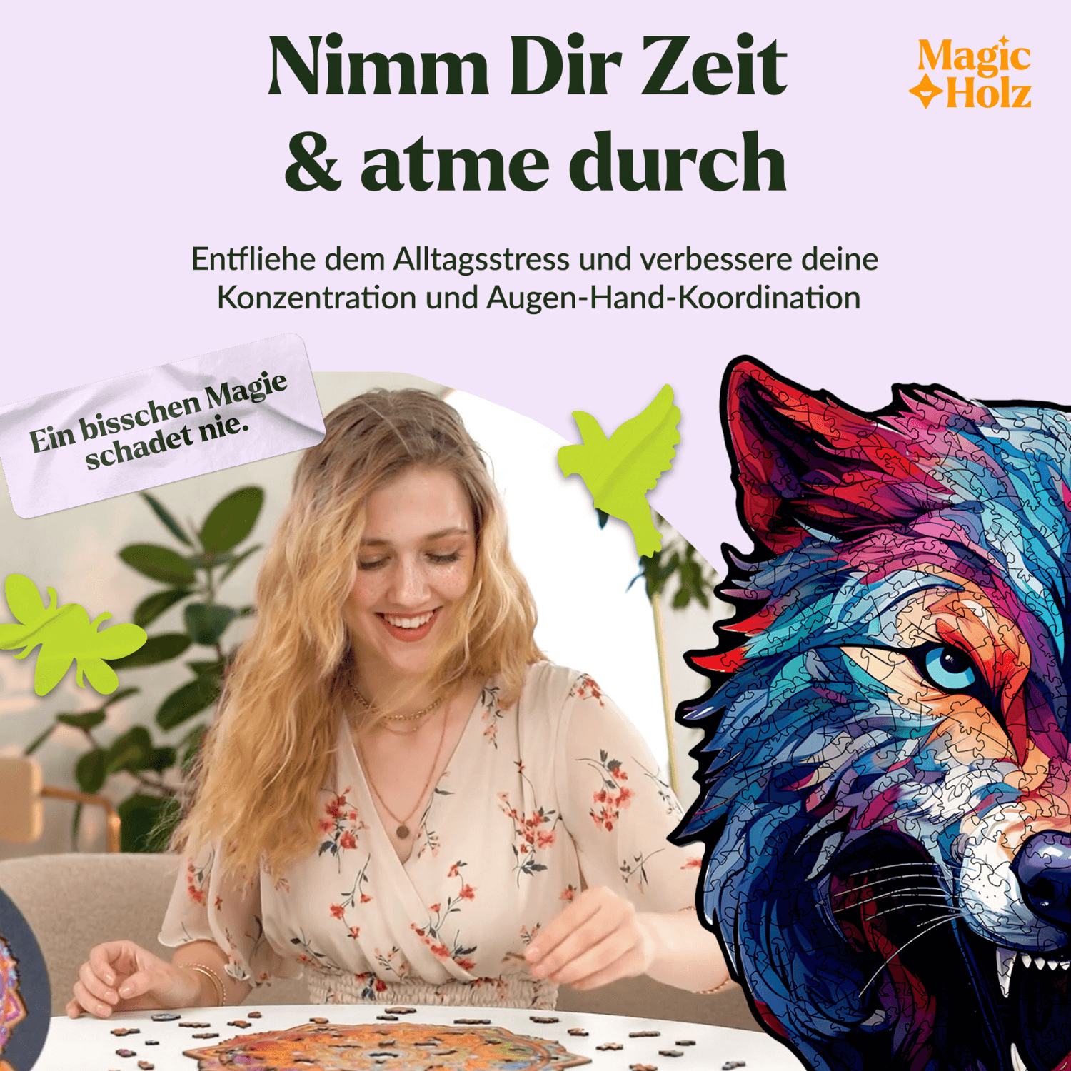 Wächter des Rudels | Wolf-Holzpuzzle-MagicHolz--