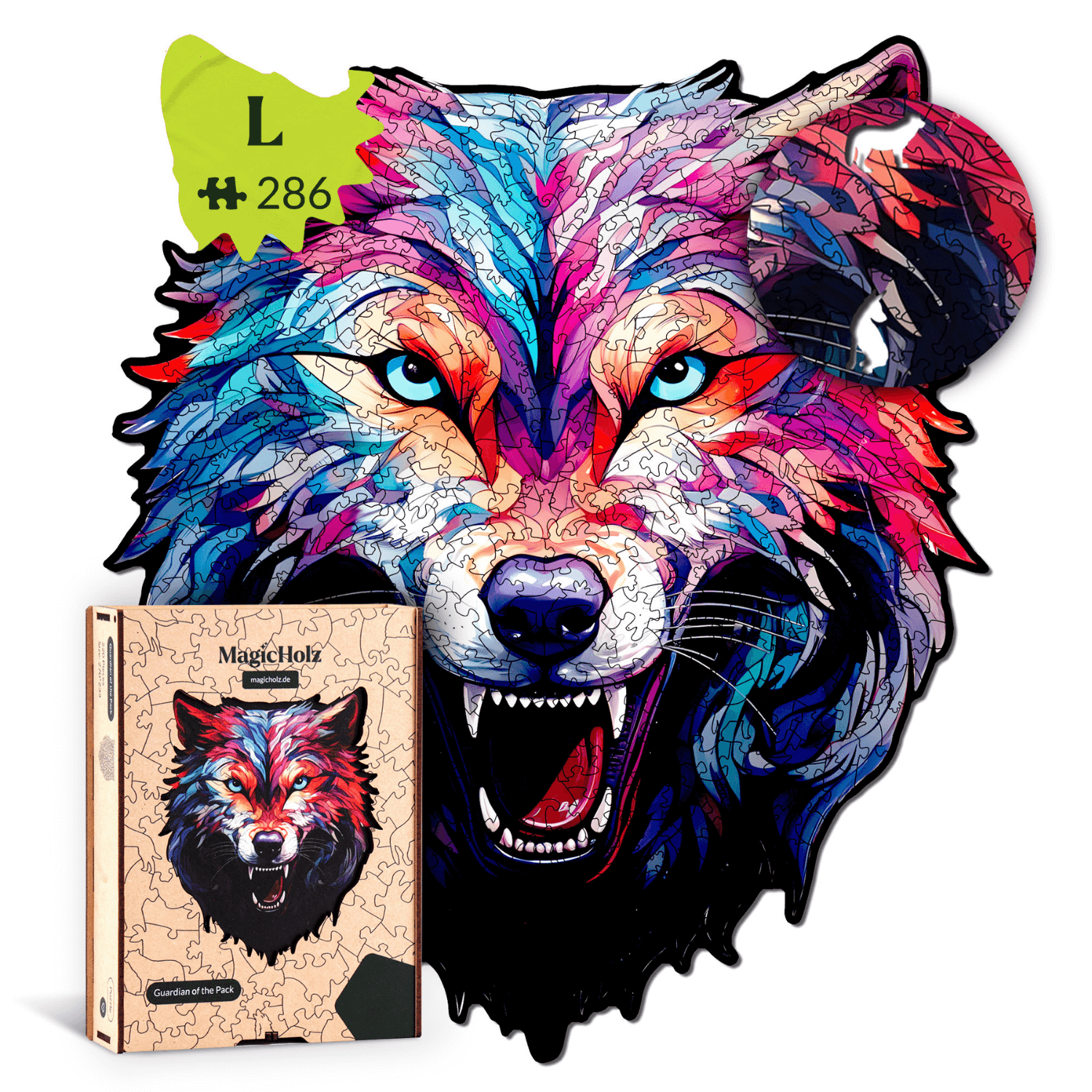 Wächter des Rudels | Wolf-Holzpuzzle-MagicHolz-GuardianPackL-98925395974