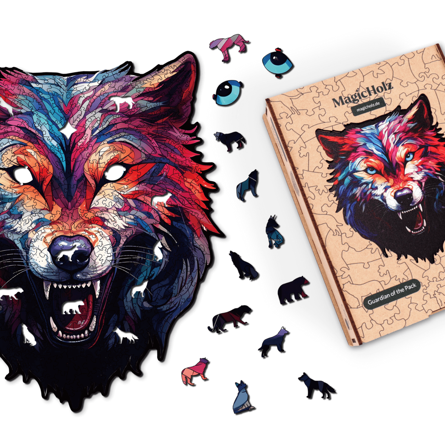 Wächter des Rudels | Wolf-Holzpuzzle-MagicHolz--