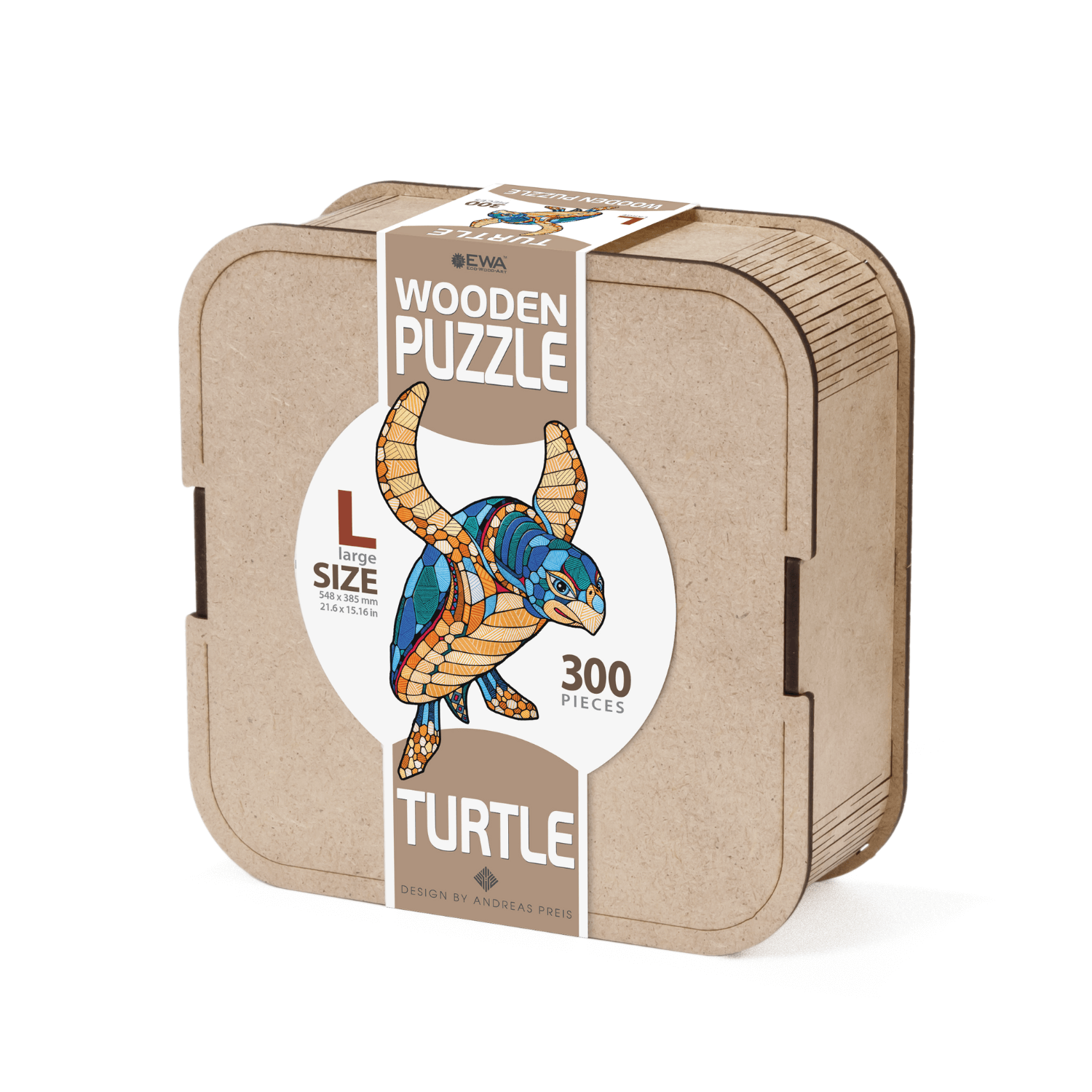 Waterschildpad Houten Puzzel-Eco-Hout-Art-TurtleL-EWA-4815123002239