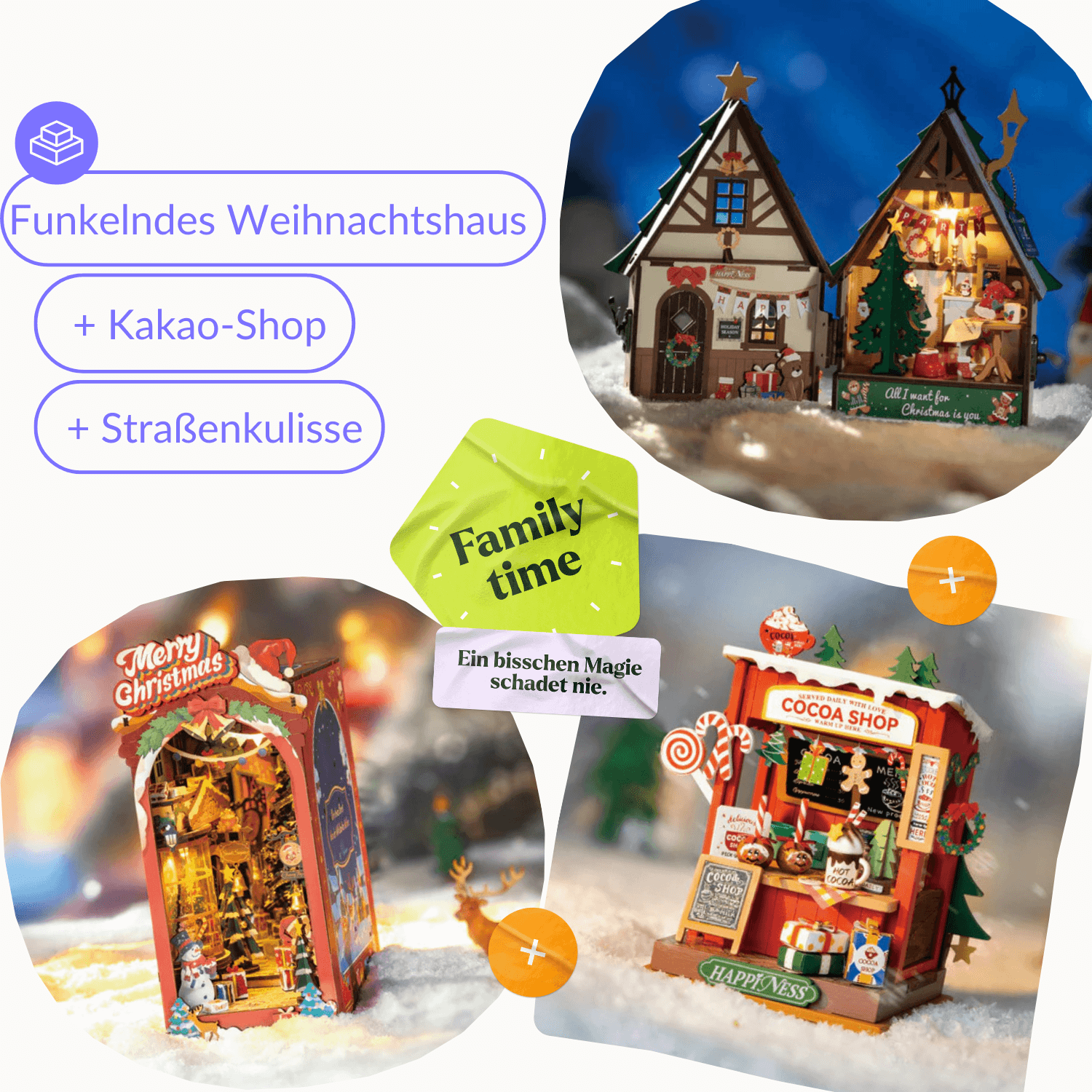 Funkelndes Weihnachtshaus-Miniaturhaus-Robotime-WHHKKSWS-