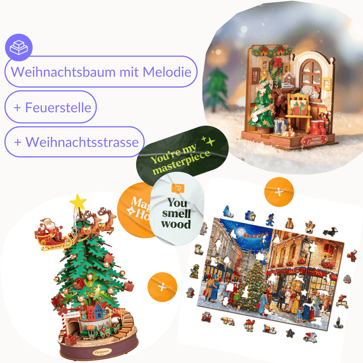 Kerstboom 🎄| met melodie-3D Puzzel-Robotime-WHBaFeStr-