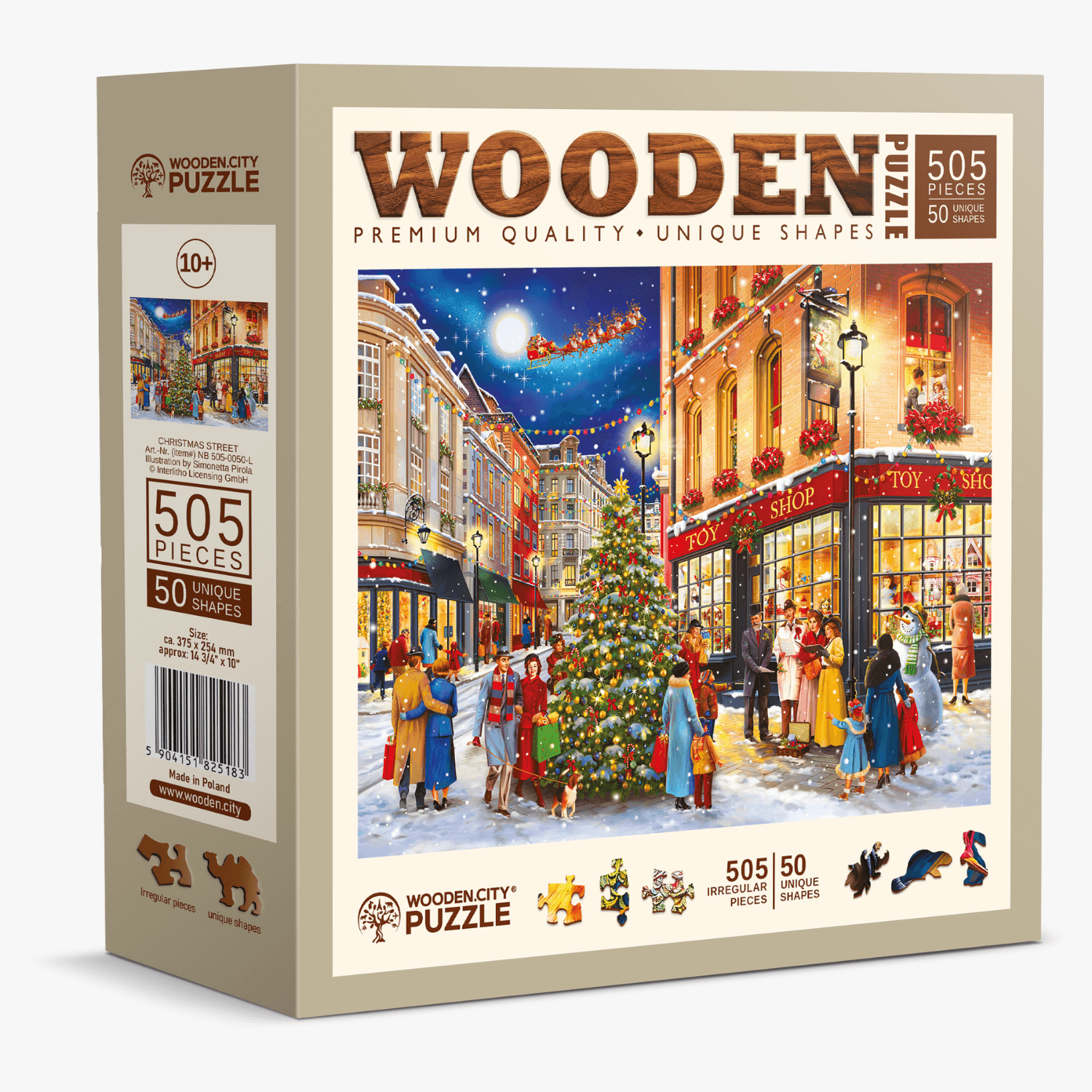 Christmas Street Puzzle | Wooden Puzzle 505-WoodenCity--