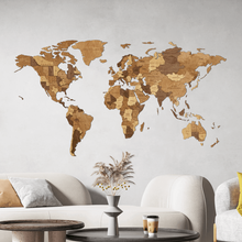 Multicolored wooden world maps