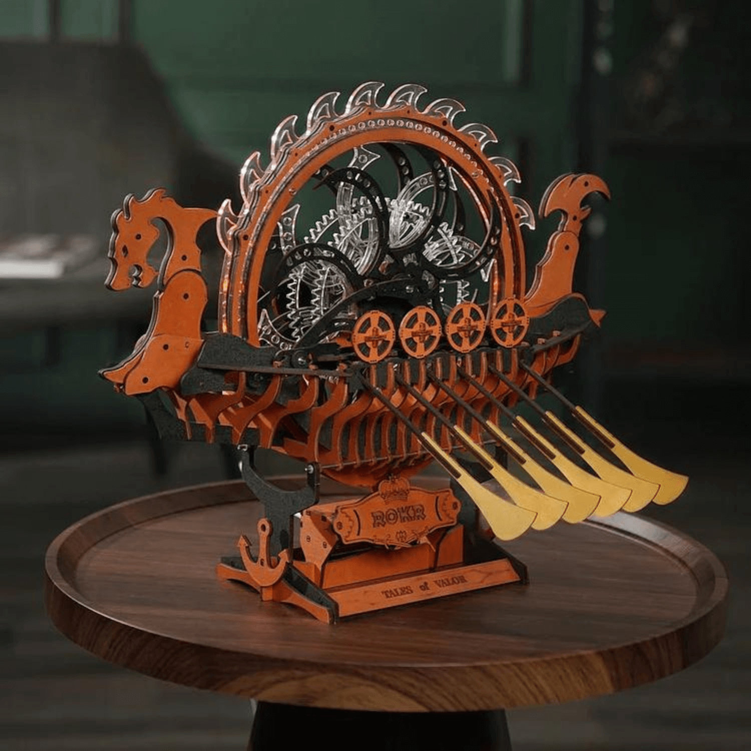 Mechanical Viking Dragon Ship-Mechanical Wooden Puzzle-Robotime--