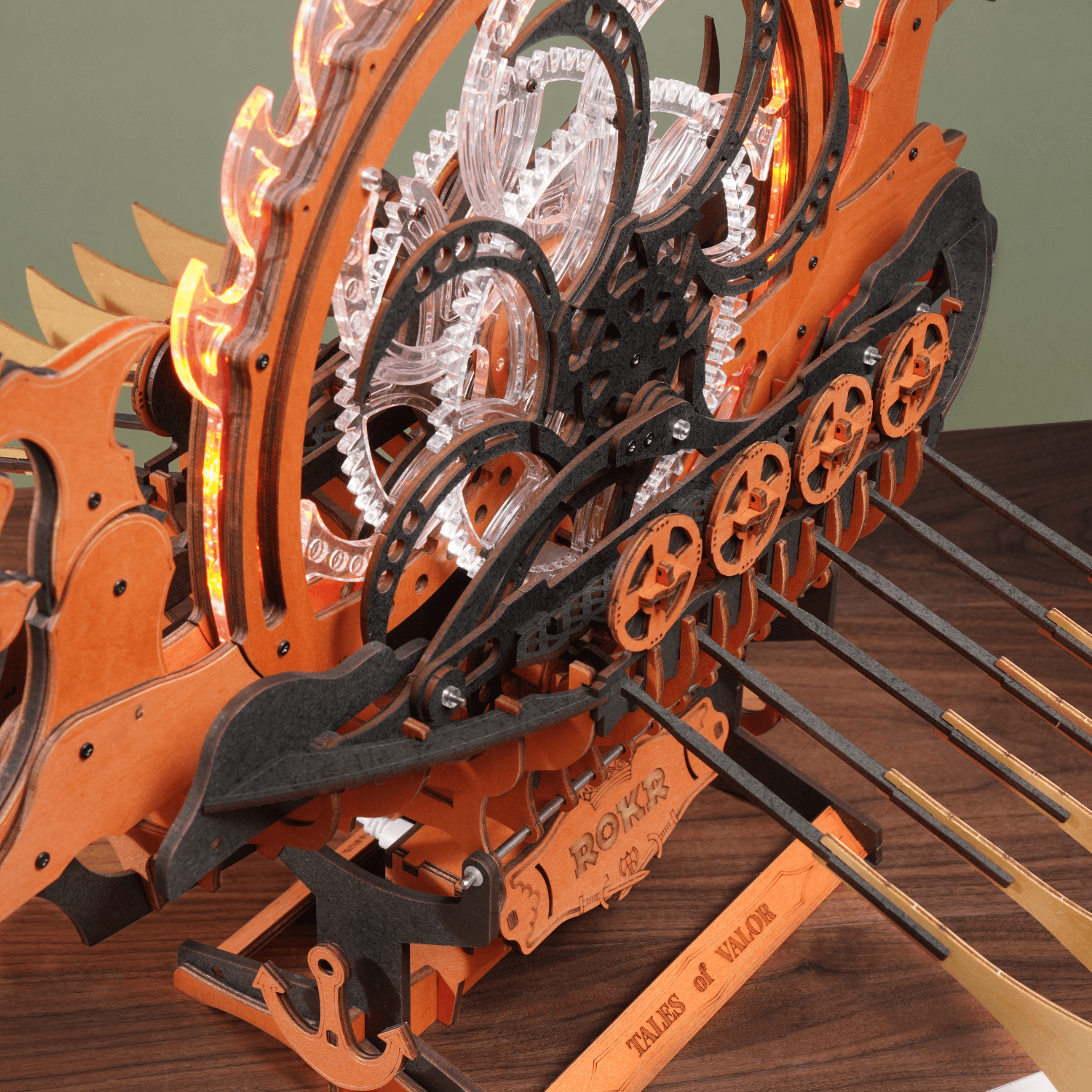 Mechanical Viking Dragon Ship-Mechanical Wooden Puzzle-Robotime--