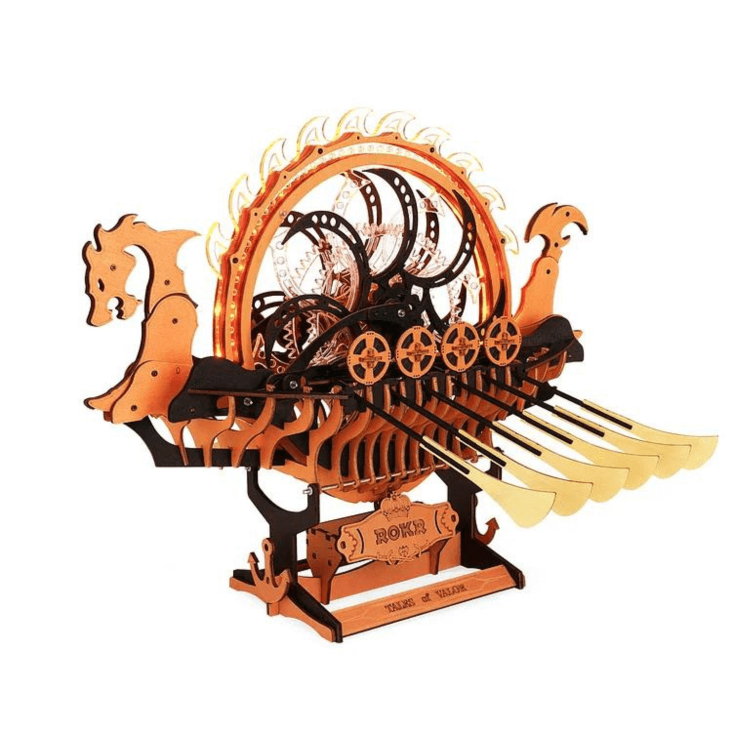 Mechanical Viking Dragon Ship-Mechanical Wooden Puzzle-Robotime--