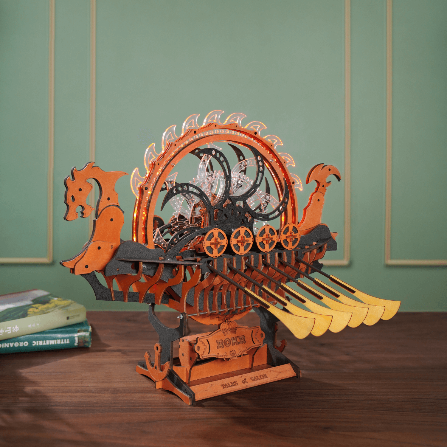 Mechanical Viking Dragon Ship-Mechanical Wooden Puzzle-Robotime--