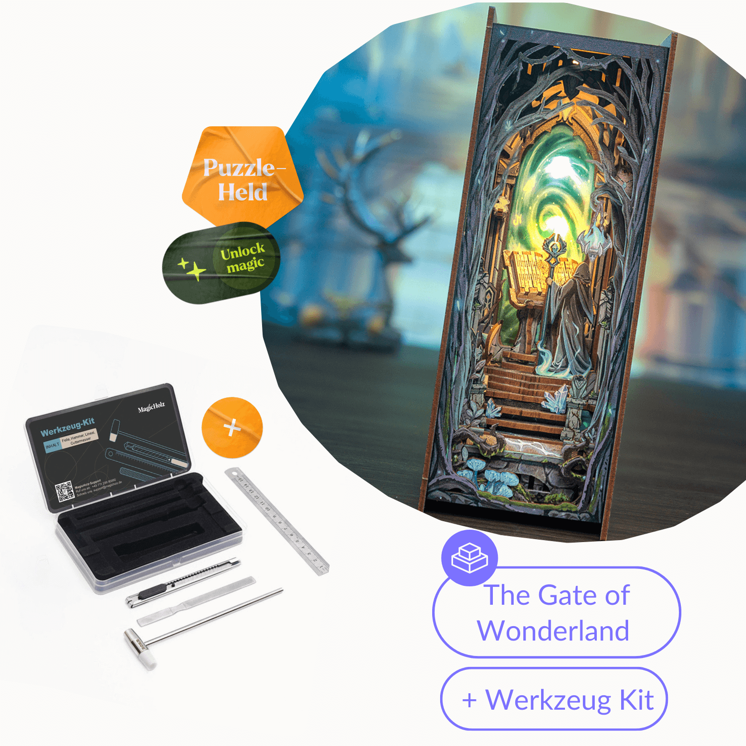 The Gate of Wonderland | Book Nook Diorama Cutebee Starter Kit | Book Nook + Werkzeug