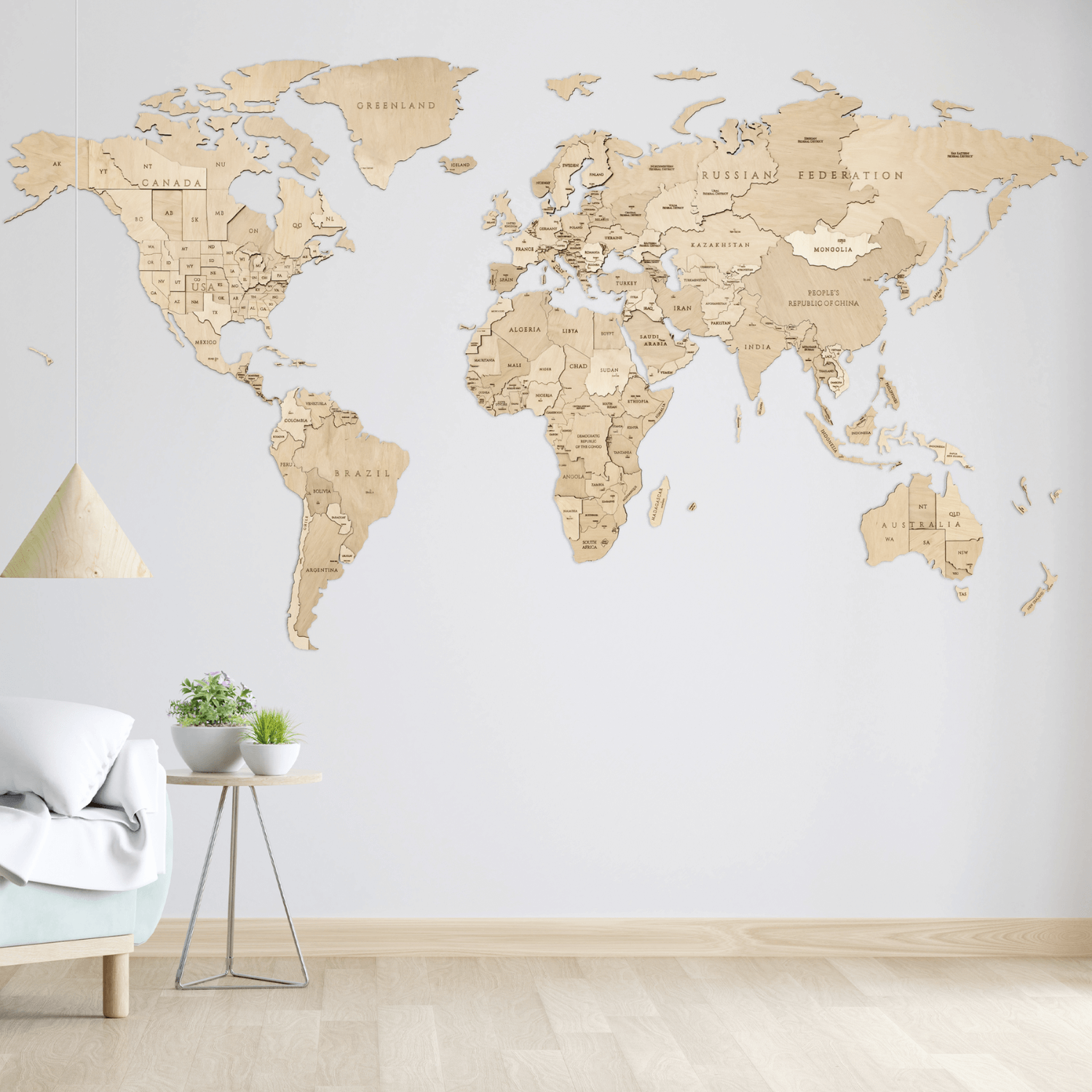 Multicolor wood world maps | wall puzzle wall puzzle eco wood art--