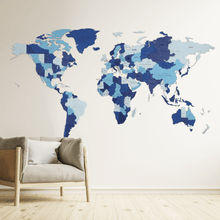 Multicolored wooden world maps | wall puzzle