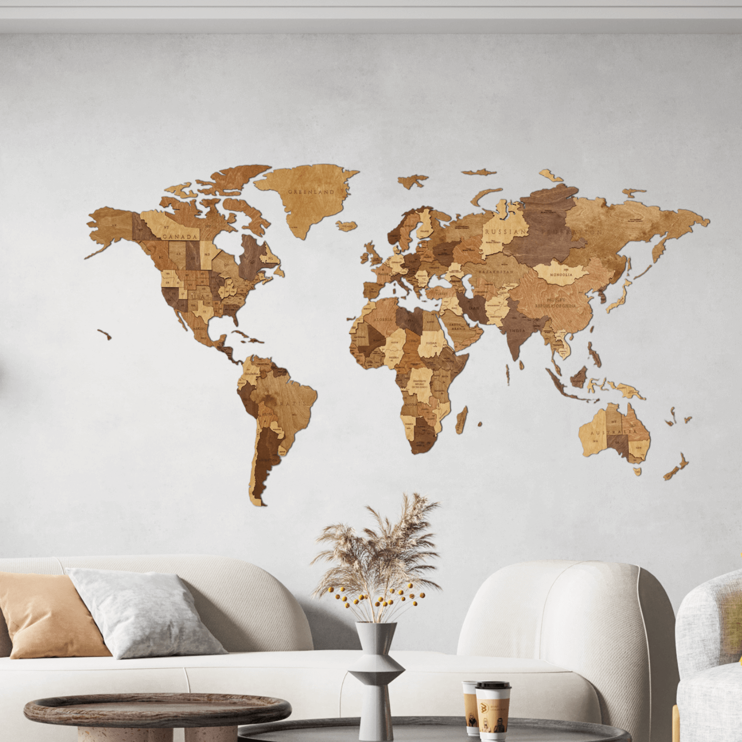 World Map & Tree of Life Deco Set-Holzpuzzle-MagicHolz--