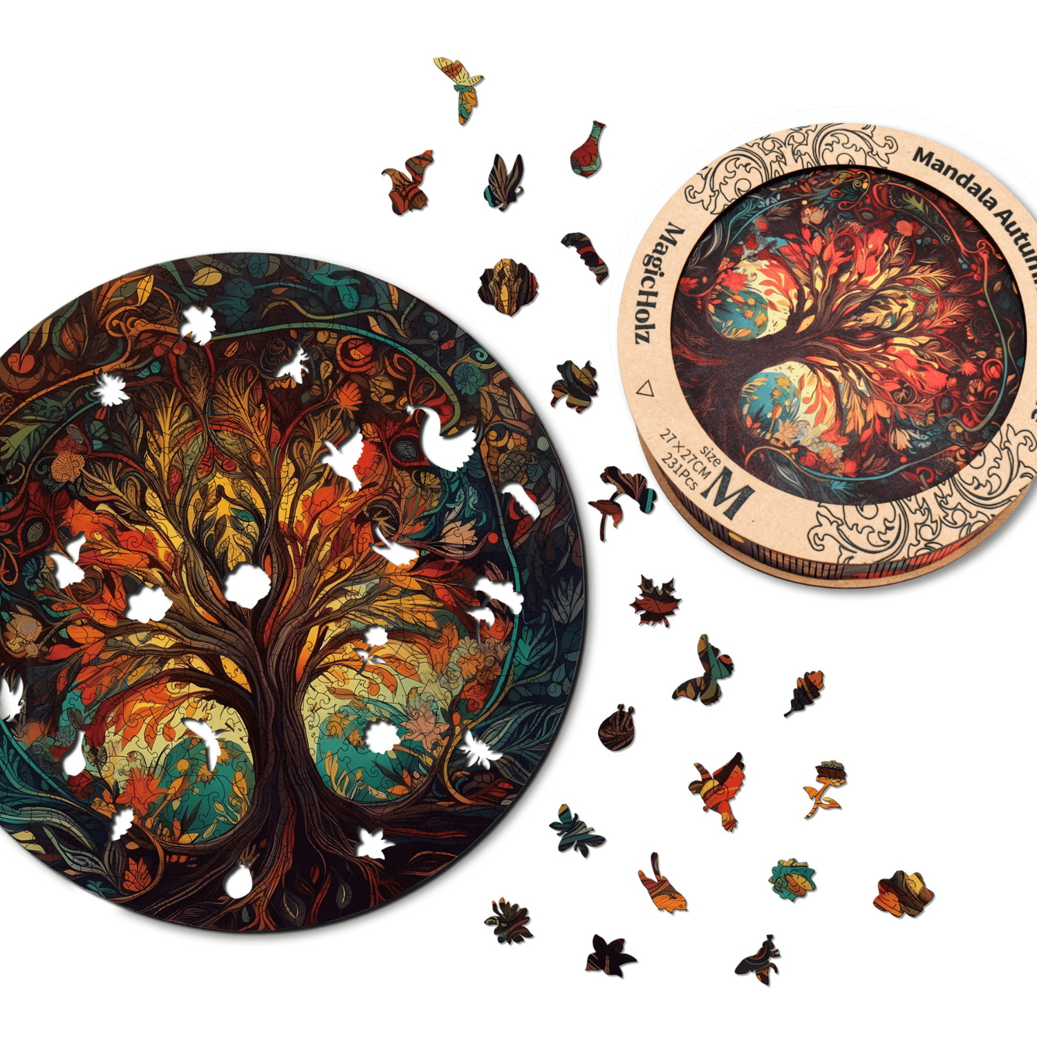 World Map & Tree of Life Deco Set-Holzpuzzle-MagicHolz--