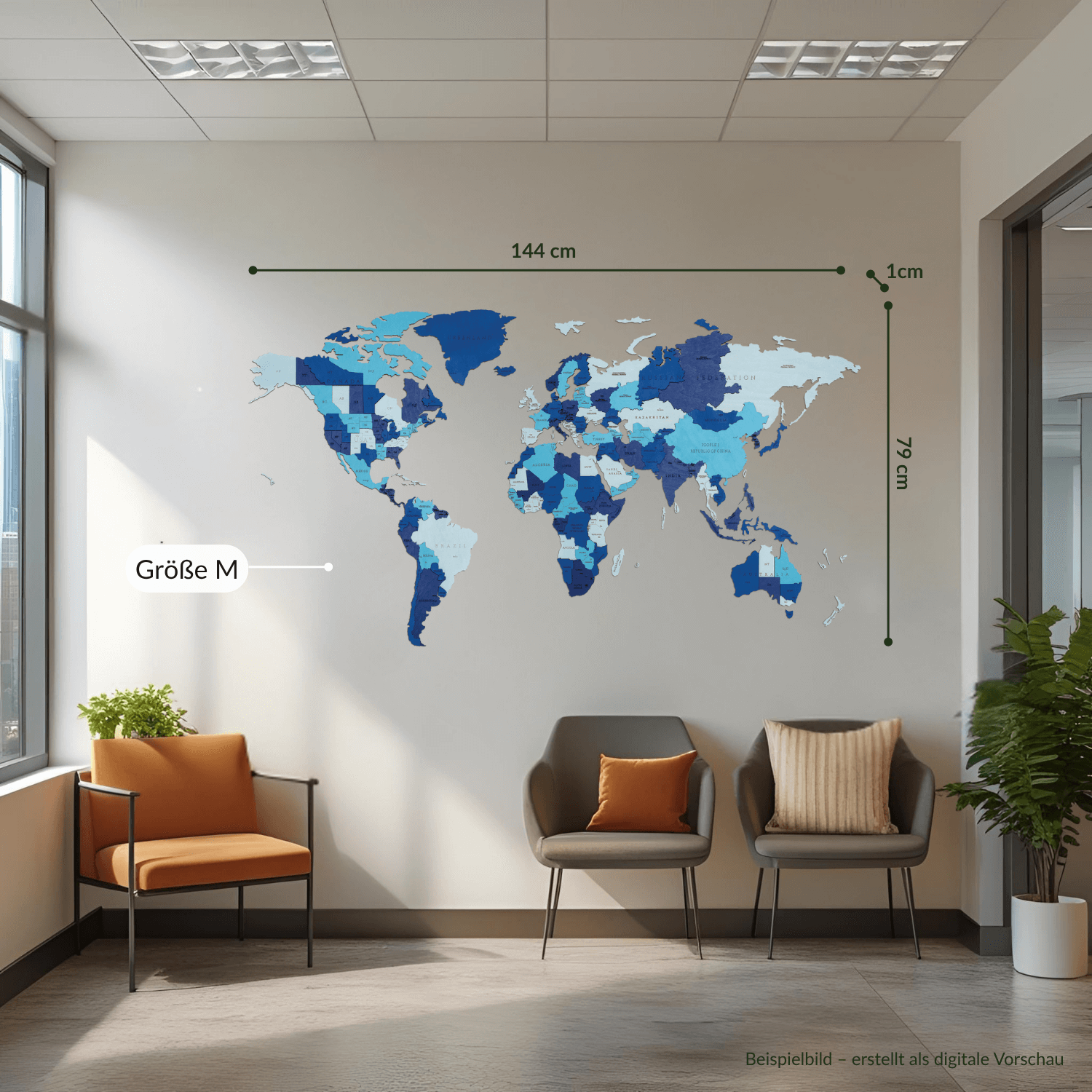 Multicolored wooden world maps | wall puzzle