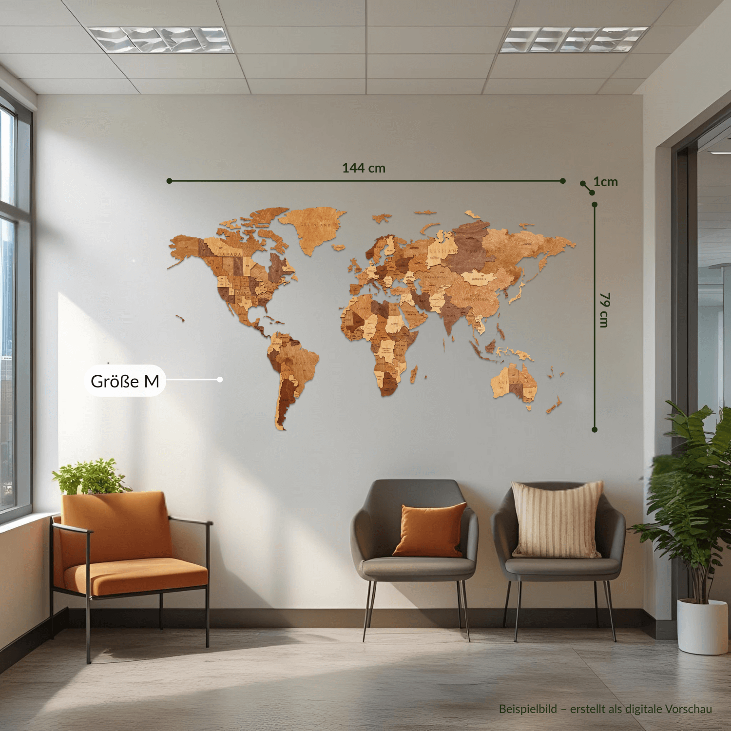 Multicolored wooden world maps | wall puzzle