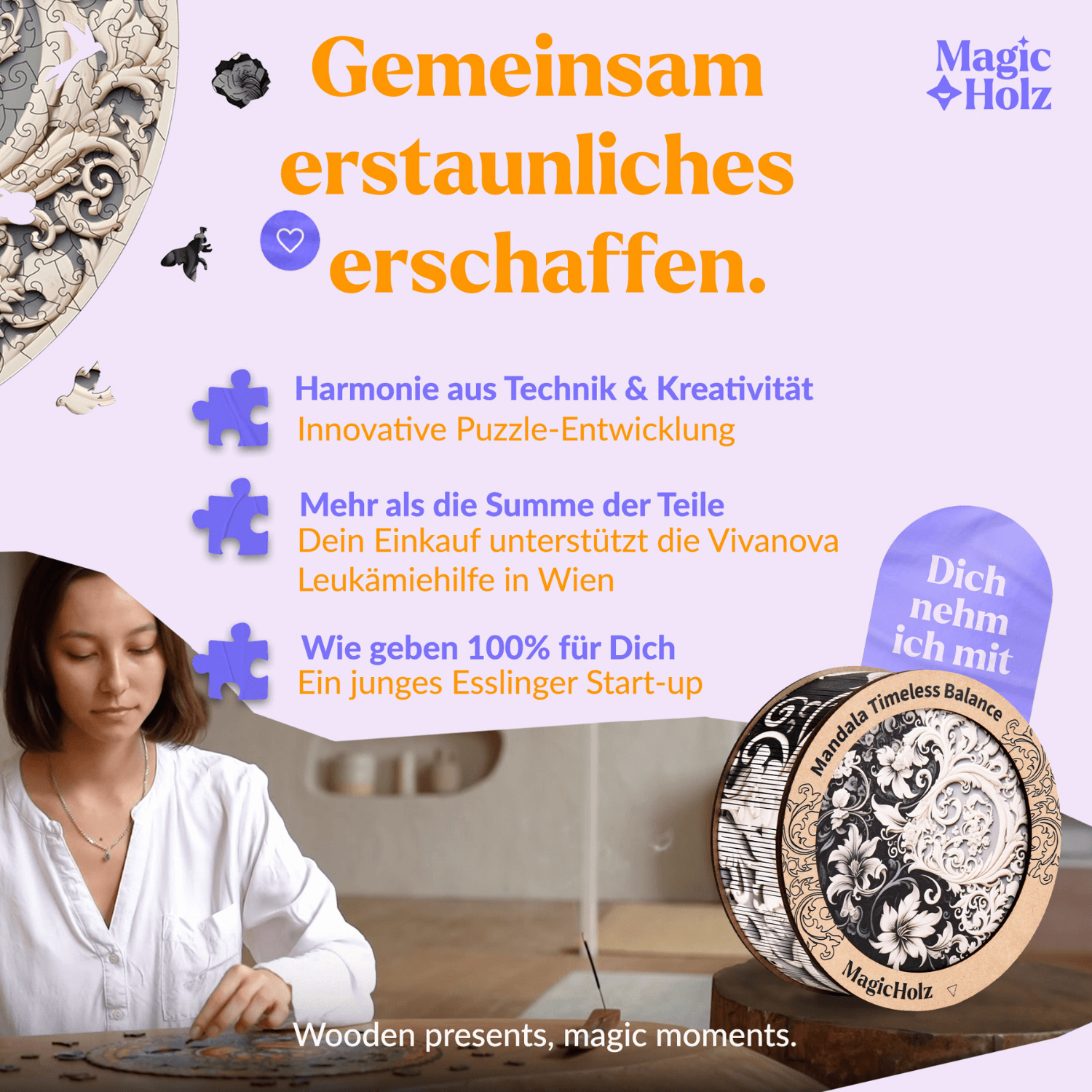 Tijdloos evenwicht | Mandala houten puzzel-MagicHolz--