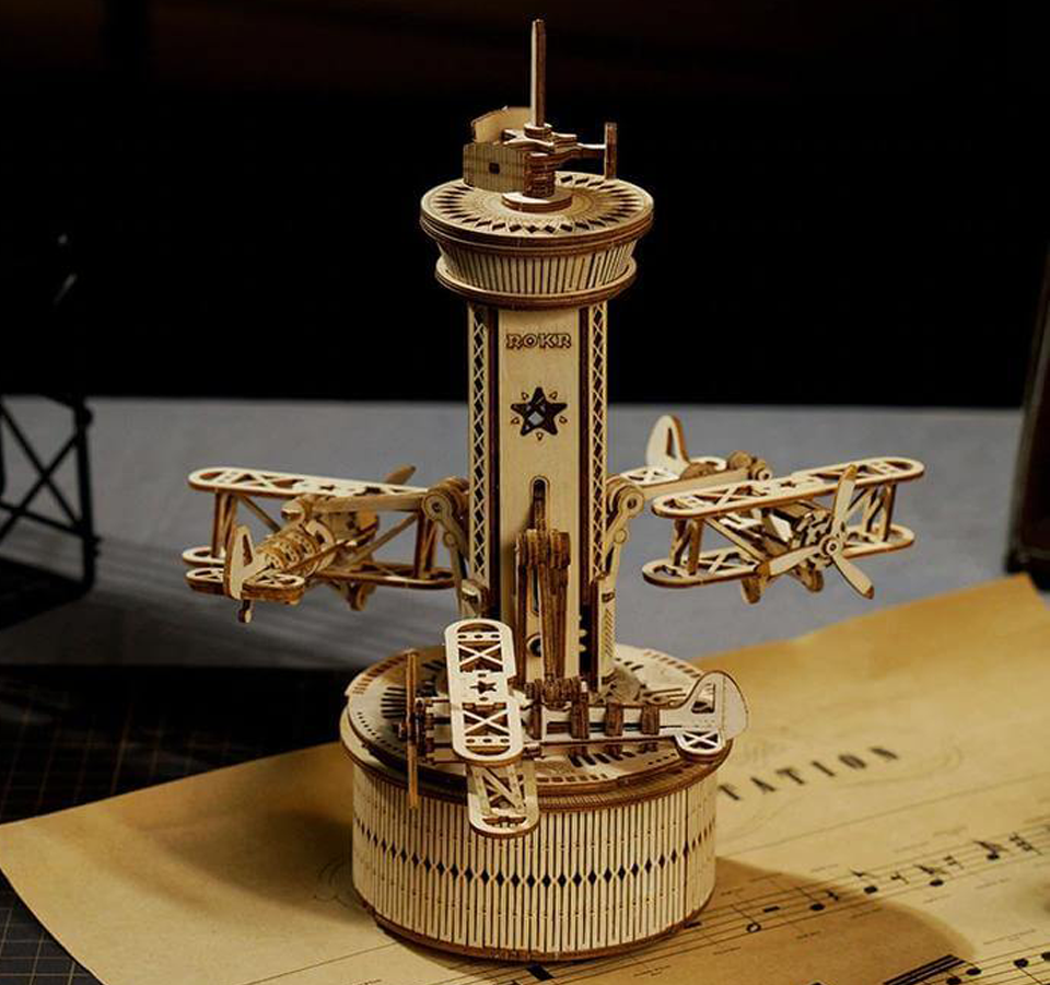 Airtower | muziekdoos-mechanische houten puzzel-Robotime--