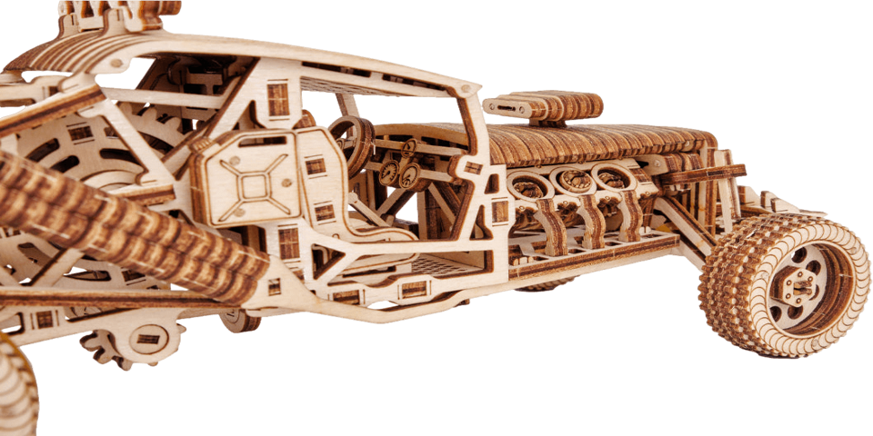 Buggy fou-Puzzle mécanique en bois-WoodTrick--