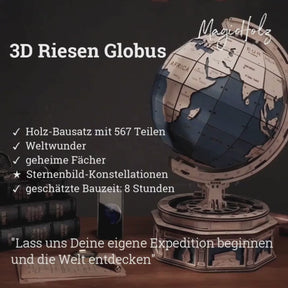 Globe terrestre - 3dGlobe - Vidéo - Modèle en bois