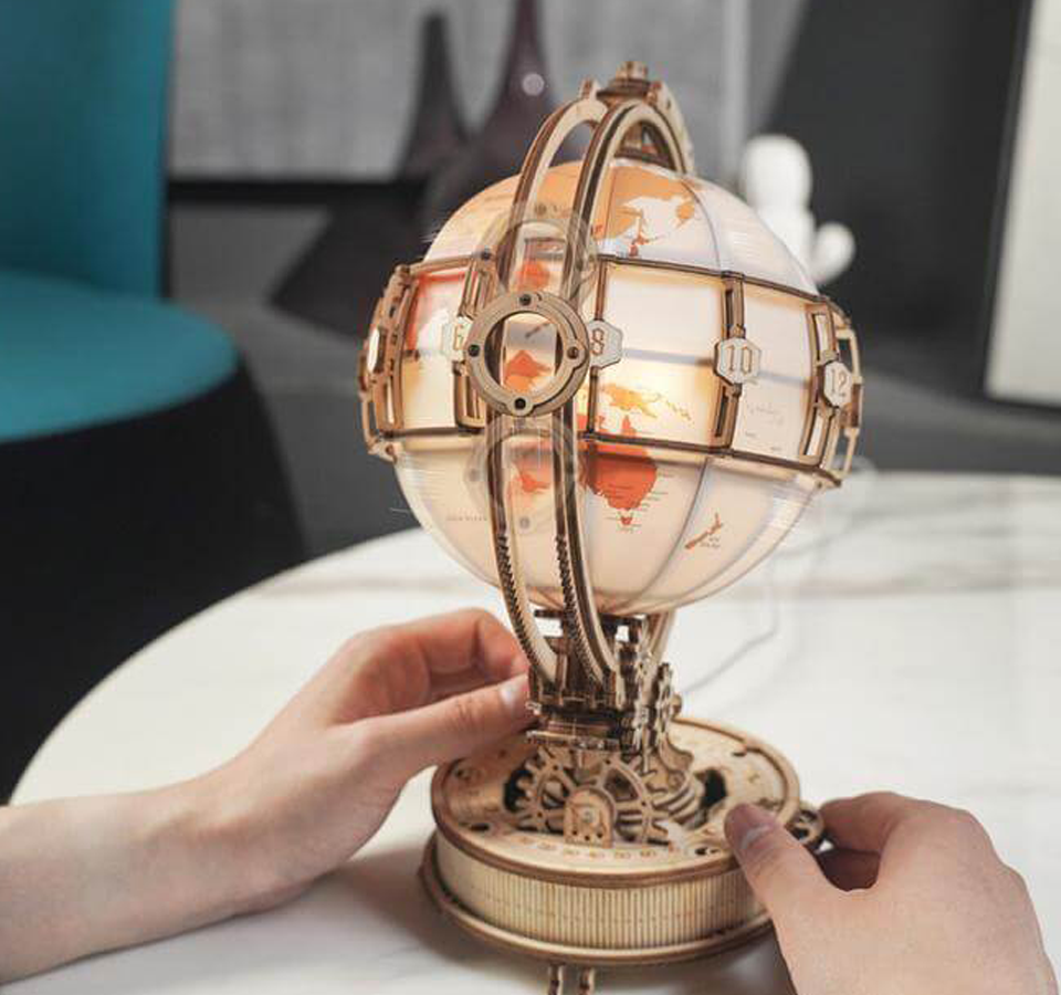 Luminous Globe-Mechanical Wooden Puzzle-Robotime--